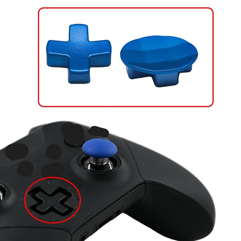 Anglepingping Store 2 Pack Metal D-Pads for Xbox One Elite Series 2 ,Standard D pad and Faceted D Pad Replacement Accessories for Xbox One Elite Series 2 Cord Controller(Blue) - Image 5